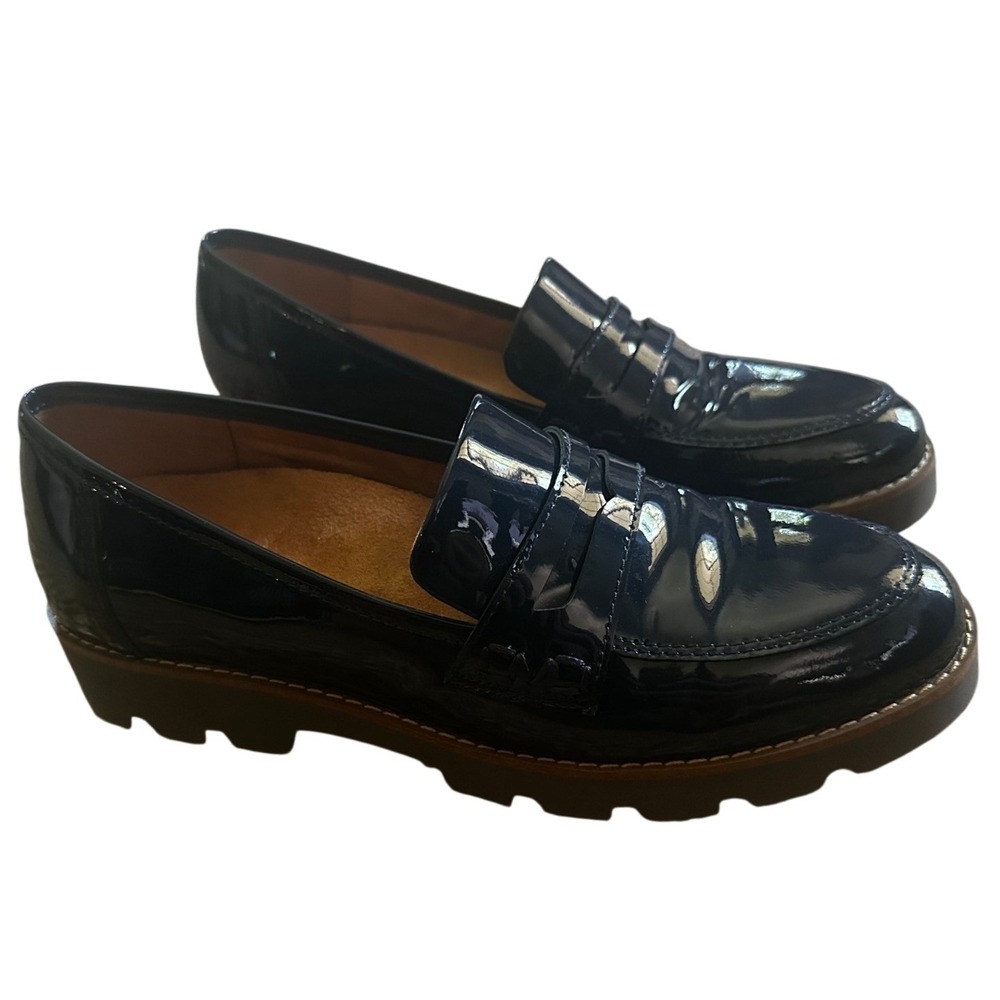 Vionic Cheryl Navy Patent Leather Loafers Women's 6